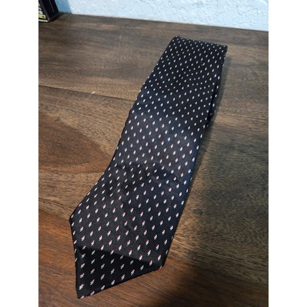Christian Dior Black Printed Silk Tie